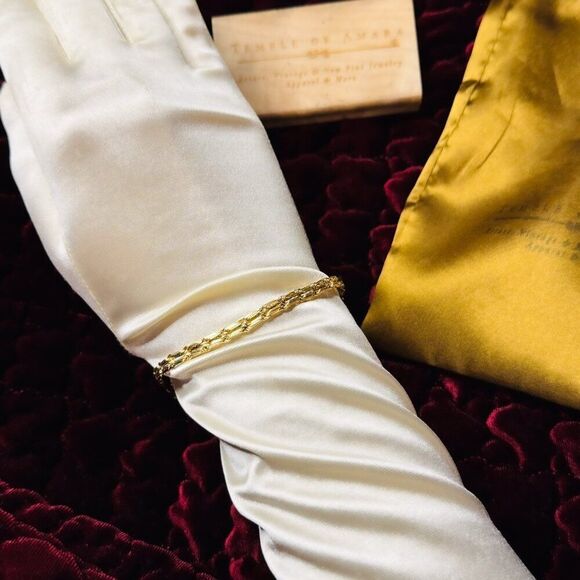 VINTAGE- 10k Gold Bracelet -Double Row- Milano Rope Chain Fancy Link- 7.5" -2.5g - Picture 7 of 16